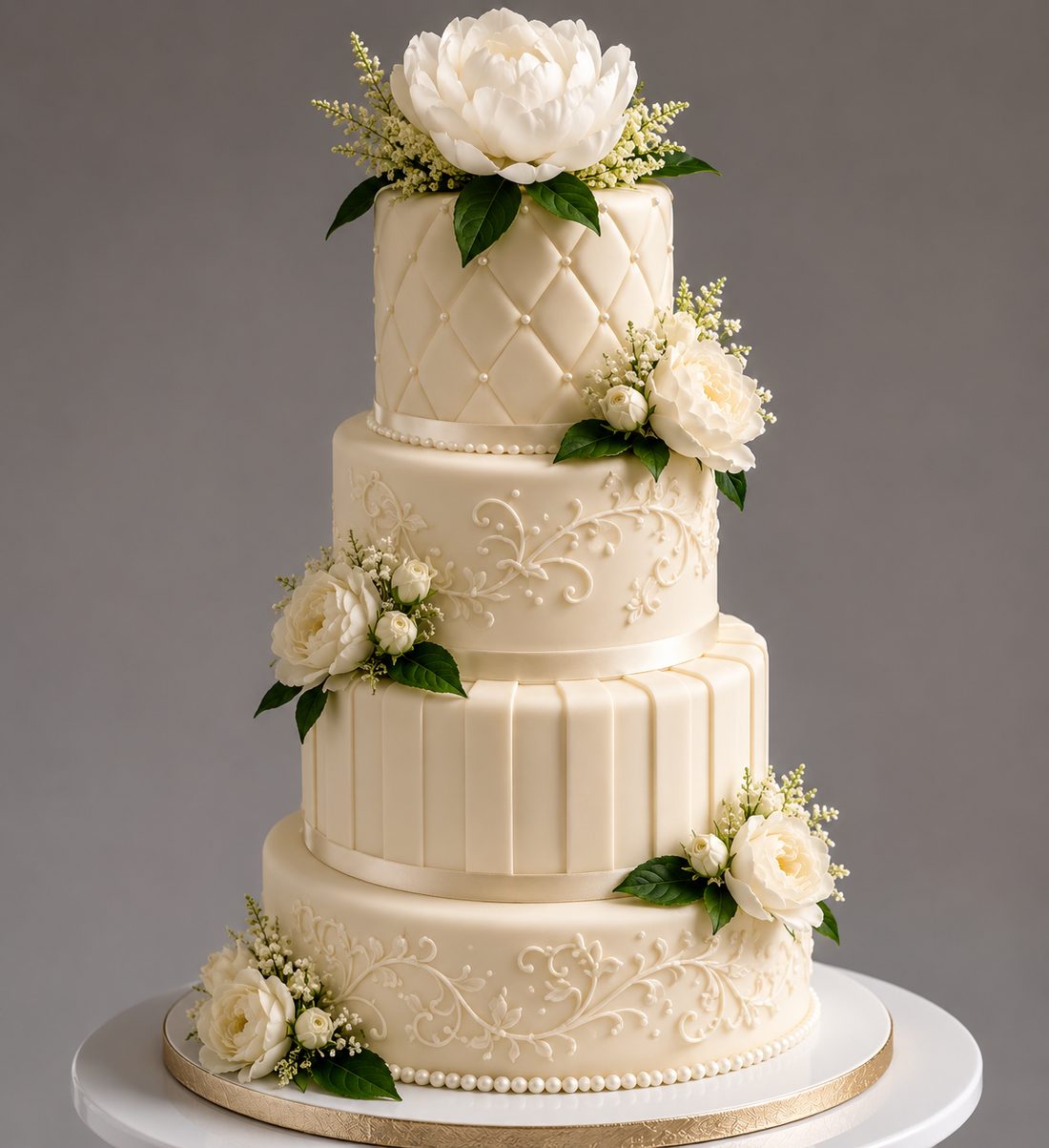 Elegant tiered wedding cake