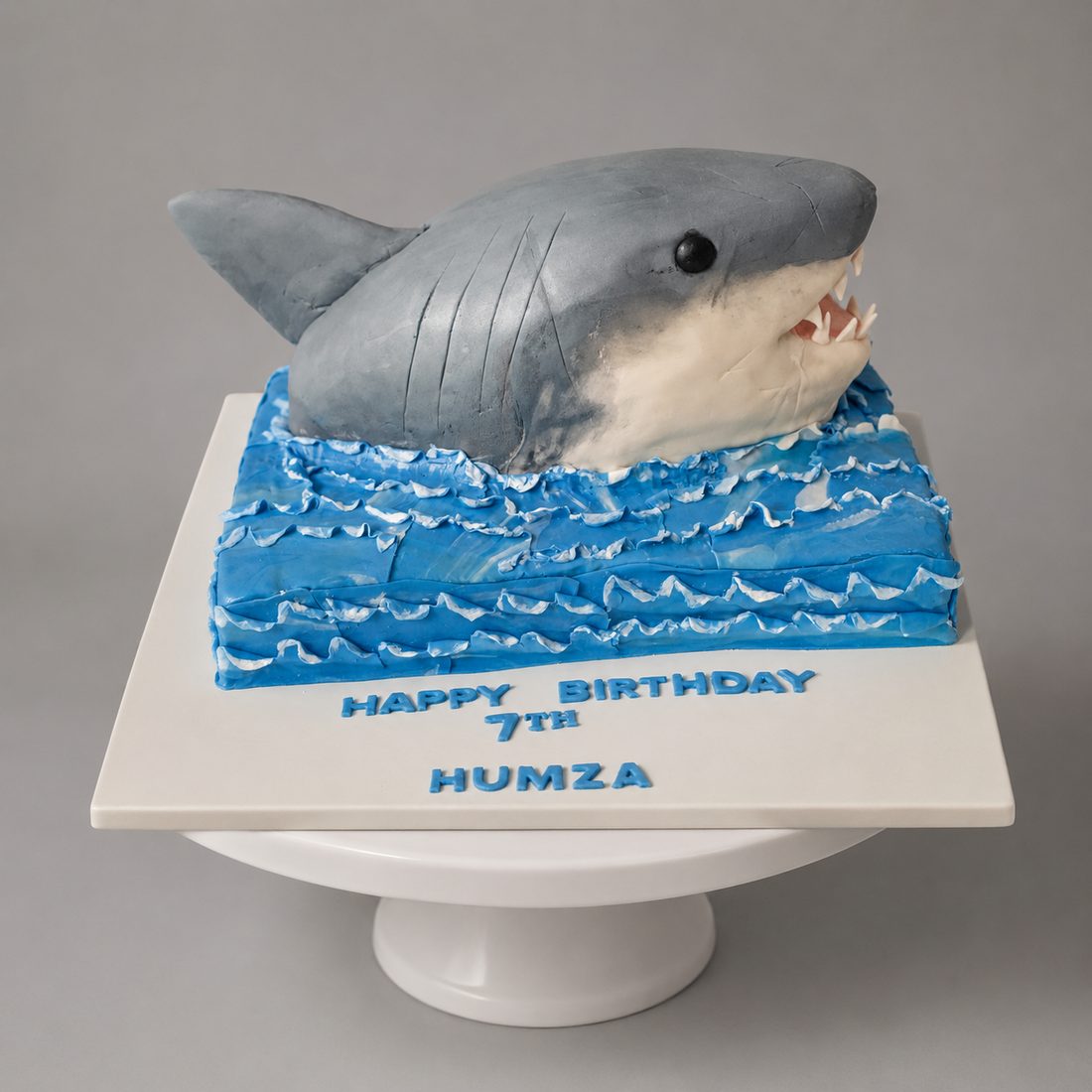 Sculpted shark cake