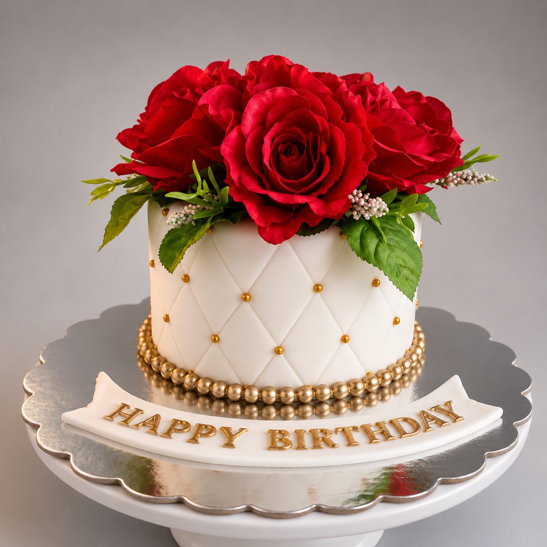 Red rose milestone birthday cake