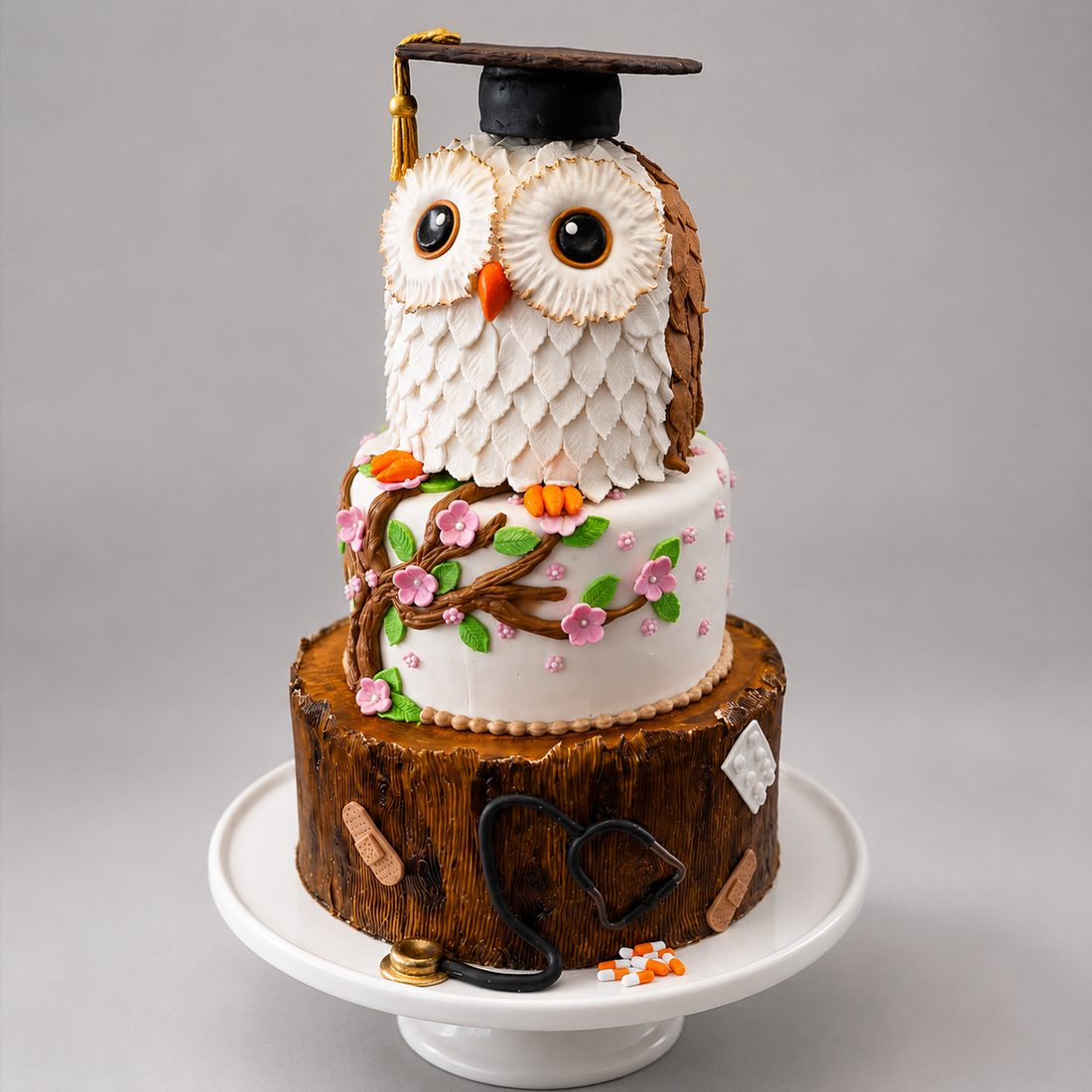 Graduation owl cake