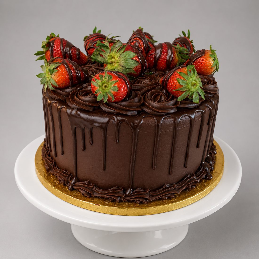 Chocolate strawberry drip cake